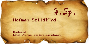 Hofman Szilárd névjegykártya